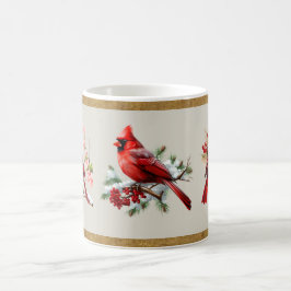 Taza De Café Cardenal rojo gris y oro
