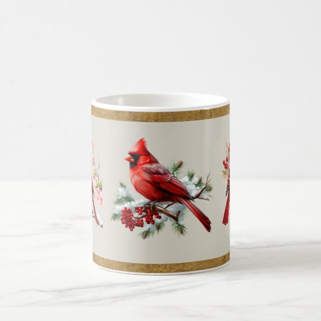 Taza De Café Cardenal rojo gris y oro (Centro)