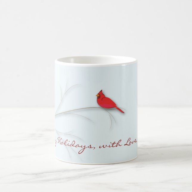 Taza De Café Cardenal Rojo Mug Editable (Centro)
