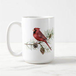 Taza De Café Cardenal rojo, pieles, Navidades de rama