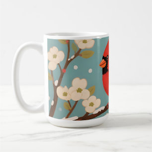 Taza De Café Cardenal Rojo Rama de Invierno