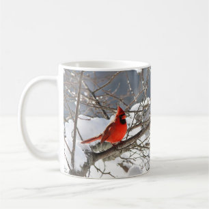 Taza De Café Cardenal septentrional en la nieve