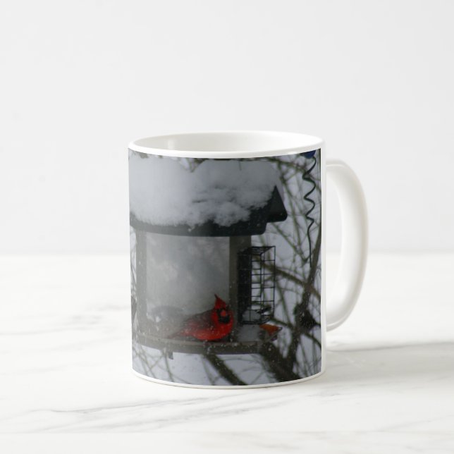 Taza De Café Cardenal sobre alimentador de nieve (Anverso derecho)