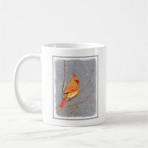Taza De Café Cardenal sobre pintura de bifurcaciones - Arte de