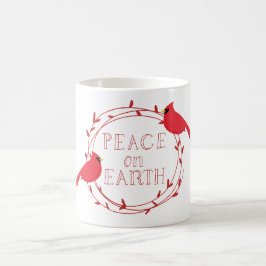 Taza De Café Cardenales de Navidades de la Paz en la Tierra