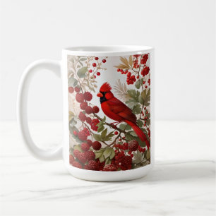 Taza De Café Cardenales del norte de Bird Red Berries