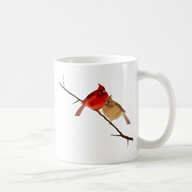 Taza De Café cardenales en una rama (Derecha)