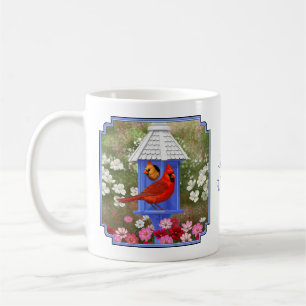 Taza De Café Cardenales y Aves Azules
