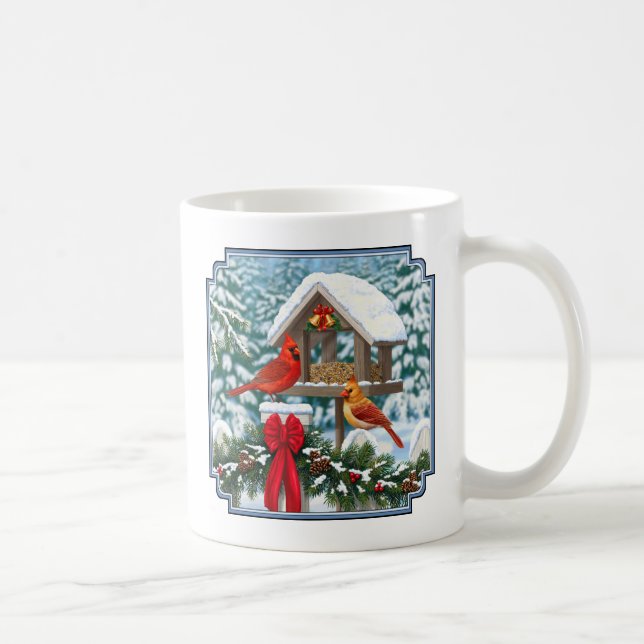 Taza De Café Cardenales y Navidades Alimentador de aves (Derecha)
