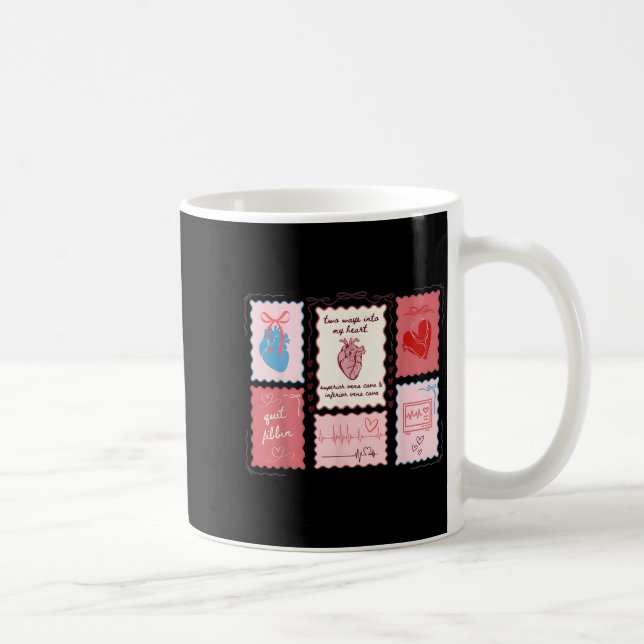 Taza De Café Cardiac Nurse Scalloped Stamp Heart Anatomy Coquet (Derecha)