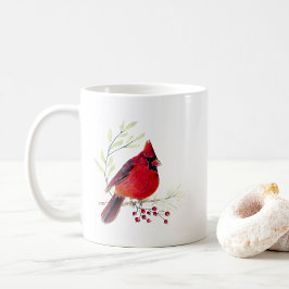 Taza De Café Cardinal Bird Watercolor Art Coffee Mug