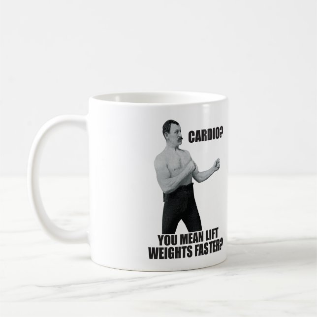 Taza De Café Cardio - Lift Weights Más Rápido - Overvarly Man (Izquierda)