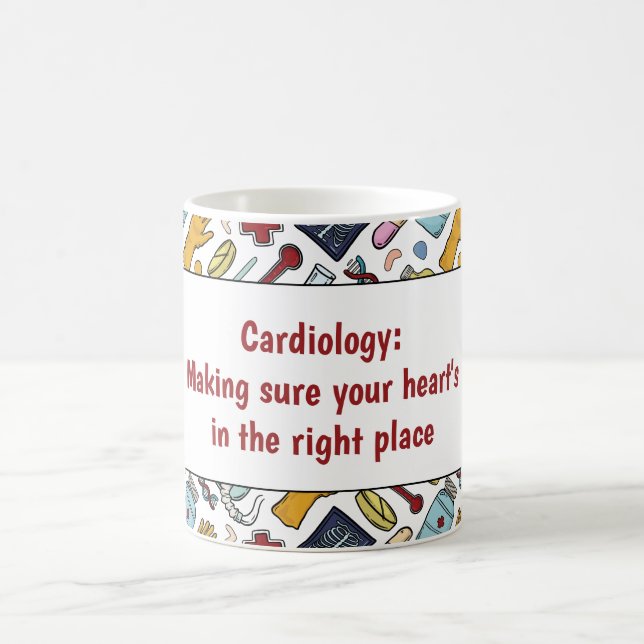 Taza De Café Cardiología de la medicina del corazón médica patr (Centro)