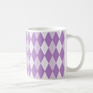 Taza De Café Cardo Argyle Violeta Pálido Pequeño Diamante Purpu
