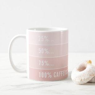 Taza De Café CARGA DE CAFÉ... lúgubre 100% cafeinado rosa pálid