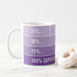 Taza De Café CARGA DE CAFÉ... lúgubre 100% púrpura cafeinado