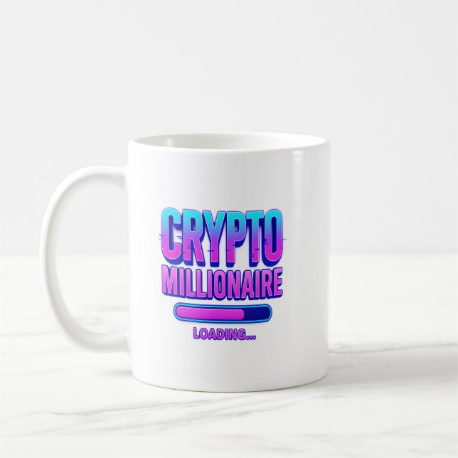 Taza De Café Carga de Crypto Millionaire | Moneda digital neone (Izquierda)