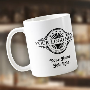 Taza De Café Carga de logotipo, Rol de nombre/ trabajo, Mug de