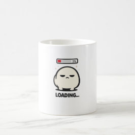 Taza De Café Cargando aún 3% - Arte divertido de personaje cans