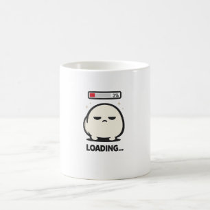Taza De Café Cargando aún 3% - Arte divertido de personaje cans
