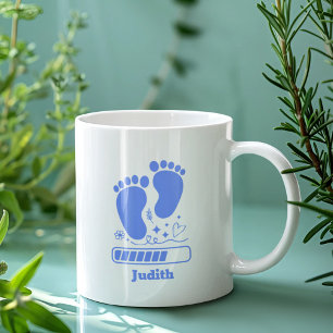 Taza De Café Cargando Bebé Azul