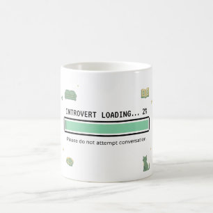 Taza De Café Cargando Introvertido · Humor Antisocial