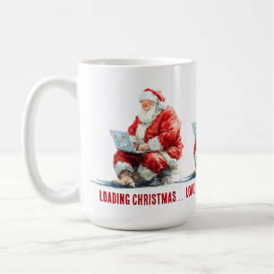 Taza De Café Cargando Navidades Funny Santa Design