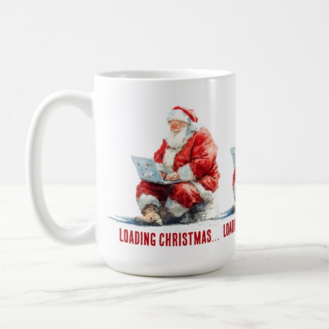 Taza De Café Cargando Navidades Funny Santa Design (Izquierda)