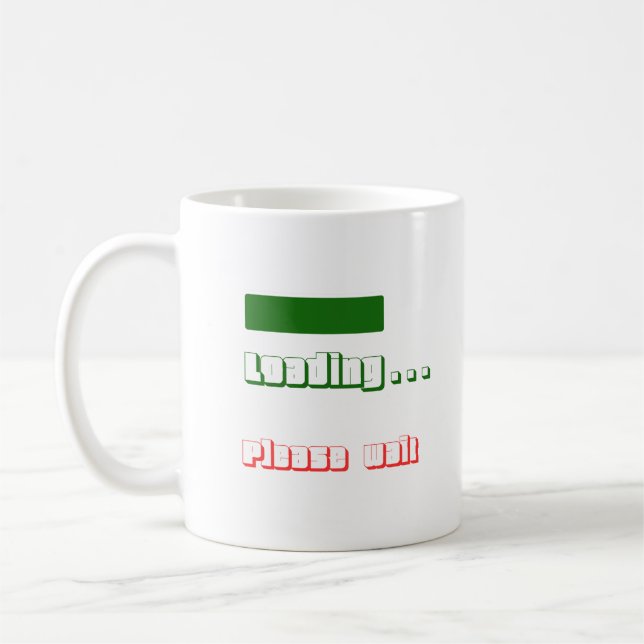Taza De Café Cargando... por favor espere (Izquierda)