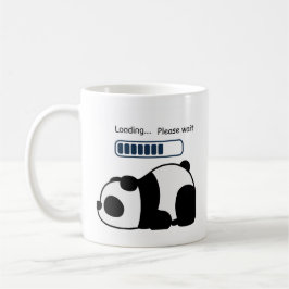 Taza De Café Cargando Por Favor Espere Cita Divertida De Panda