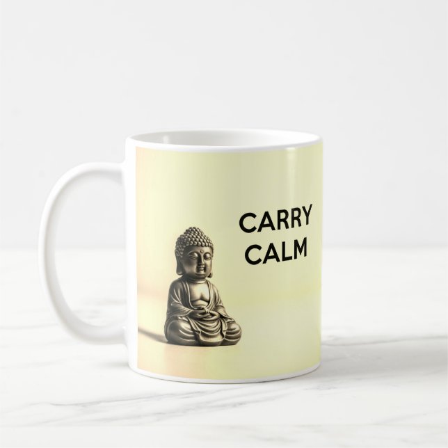 Taza De Café Cargar calma Zen Buddha Cita Mug (Izquierda)