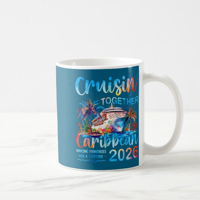 Taza De Café Caribbean Cruise 2026 Family Vacation Cruisin’ Tog (Derecha)