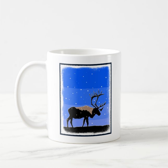 Taza De Café Caribou in Winter - Arte original de la vida salva (Izquierda)