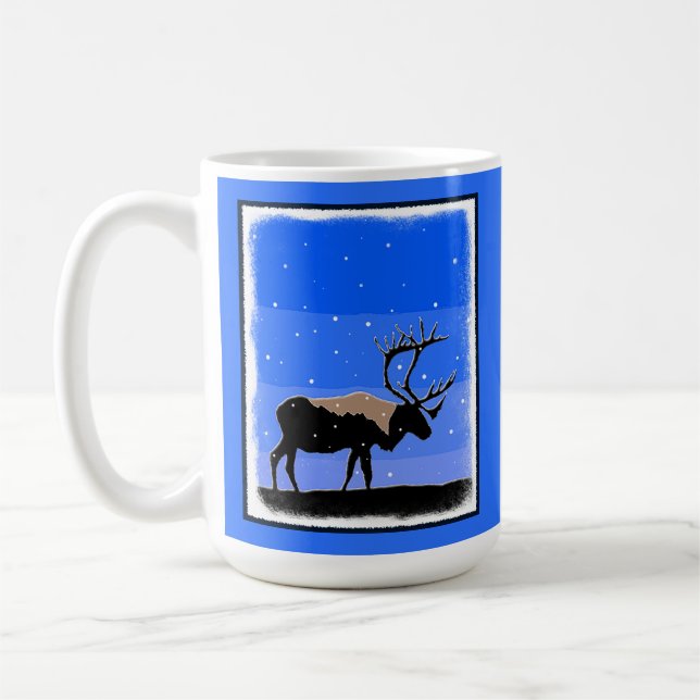 Taza De Café Caribou in Winter - Arte original de la vida salva (Izquierda)