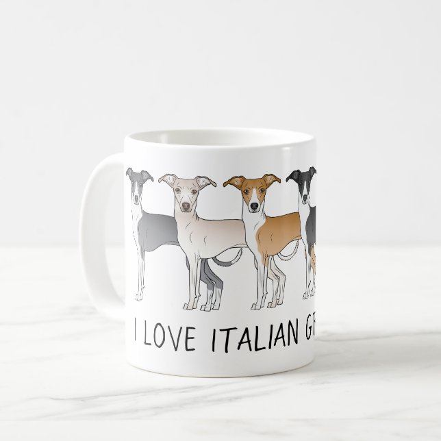 Taza De Café Caricatura de grisones italianos con texto Persona (Anverso izquierdo)