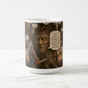 Taza De Café Caricatura de inquilinos de condominio de árboles: