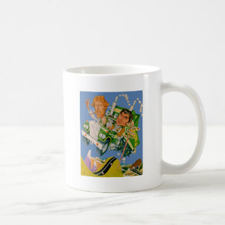Taza De Café Caricatura De Movin En Blue Sky