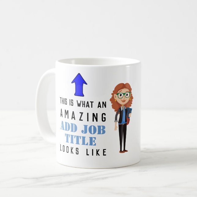 Taza De Café Caricatura femenina MUG - Gafas de trabajo de ocup (Anverso izquierdo)