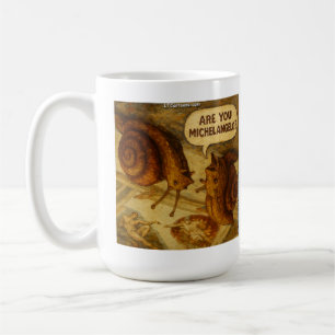 Taza De Café Caricatura Paródica de Michelangelo y el Caracol I