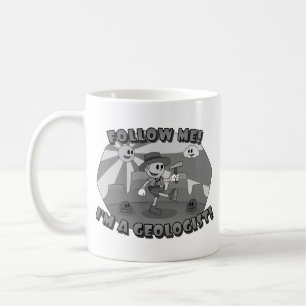 Taza De Café Caricatura Retro- ¡Sígueme! ¡Soy un Geólogo!