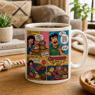 Taza De Café Caricaturas de Capybaras Divertidos Conquistadores
