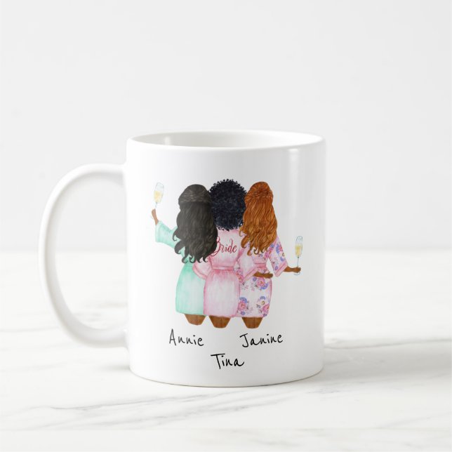 Taza De Café Caricaturas de Damas de Honor - Pedidos Personaliz (Izquierda)