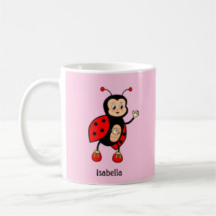 Taza De Café Cariñosa Mariquita y Corazón 