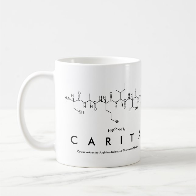 Taza De Café Carita peptide nombre mug (Izquierda)
