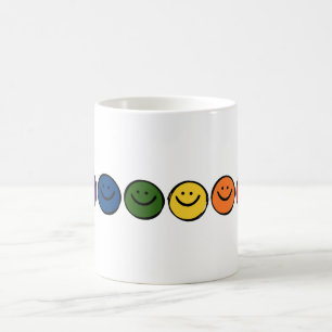 Taza De Café  Caritas Sonrientes de Arcoíris 