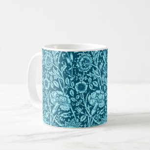 Taza De Café Carnación Art Nouveau, índigo y azul cielo