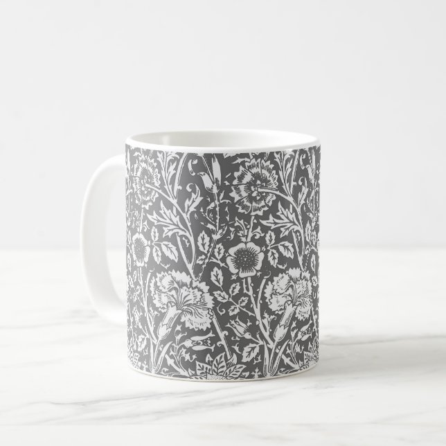 Taza De Café Carnación modernista Damasco, gris / gris (Anverso izquierdo)