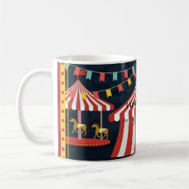 Taza De Café Carnaval de circo de amor blanco rojo