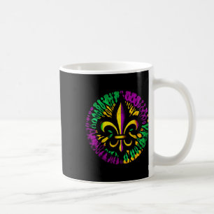 Taza De Café Carnaval de mujeres de Mardi Gras Fleur De Lis Tie