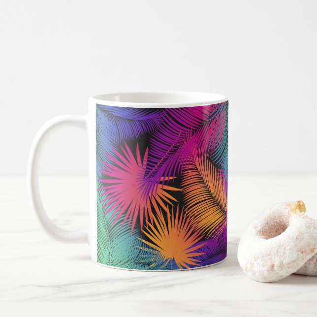 Taza De Café Carnaval Viajes hojas de palmera tropicales Jungla (Con donut)